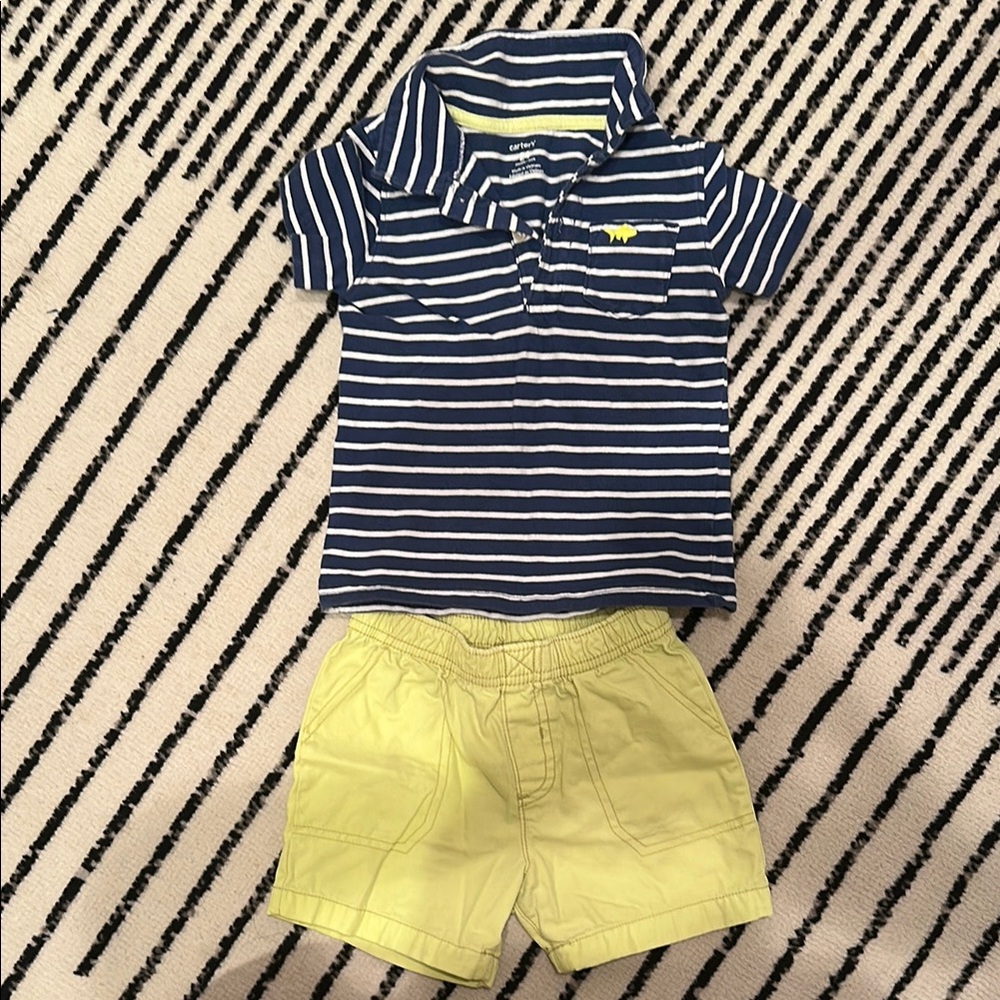 Carter's Blue and White Polo Matching Set